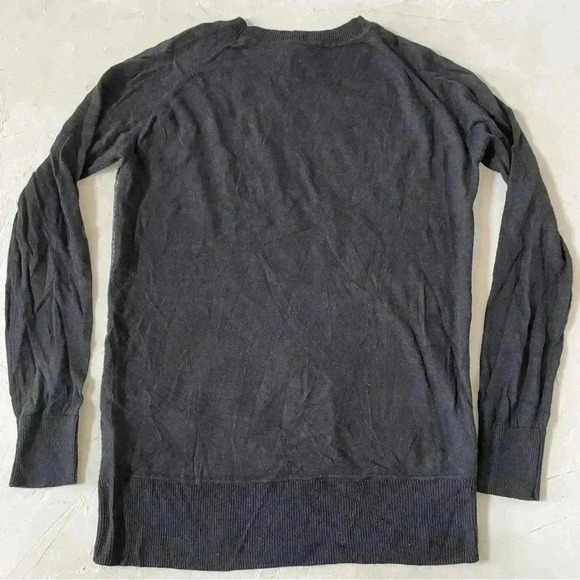 Lamb leather mixed media top long sleeves perforated leather sweater size S - Picture 2 of 9